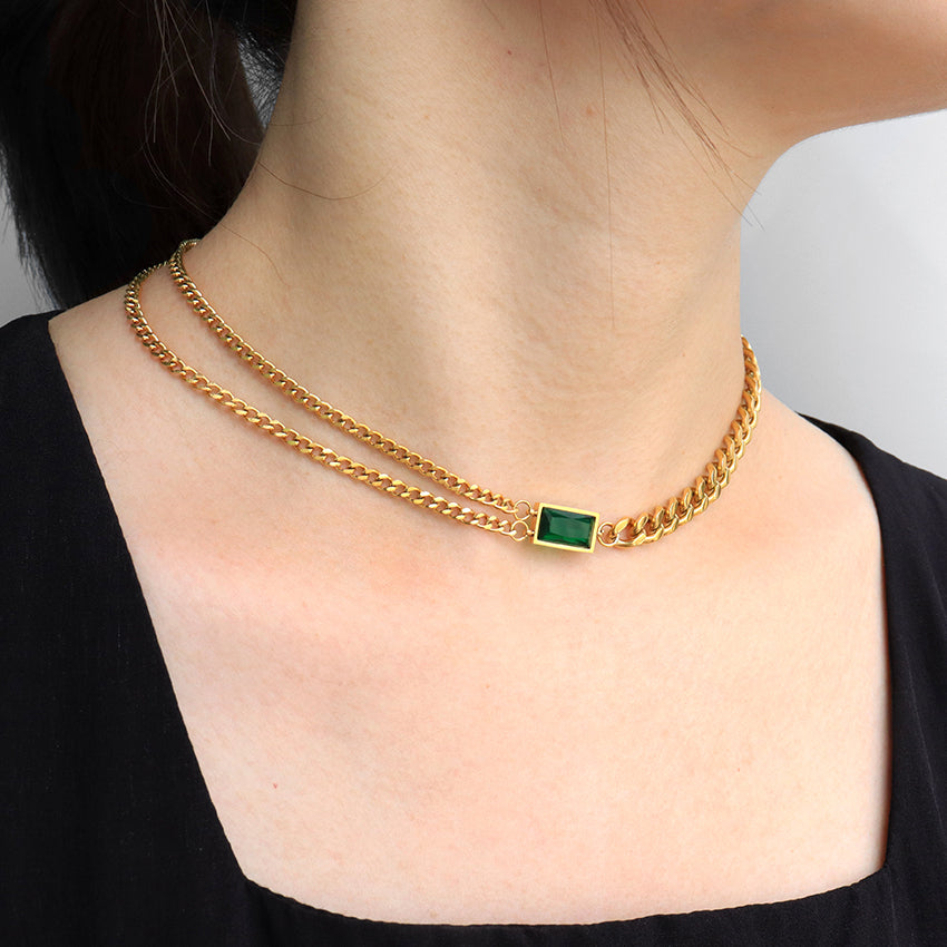 Emerald Luxe Chain Necklace
