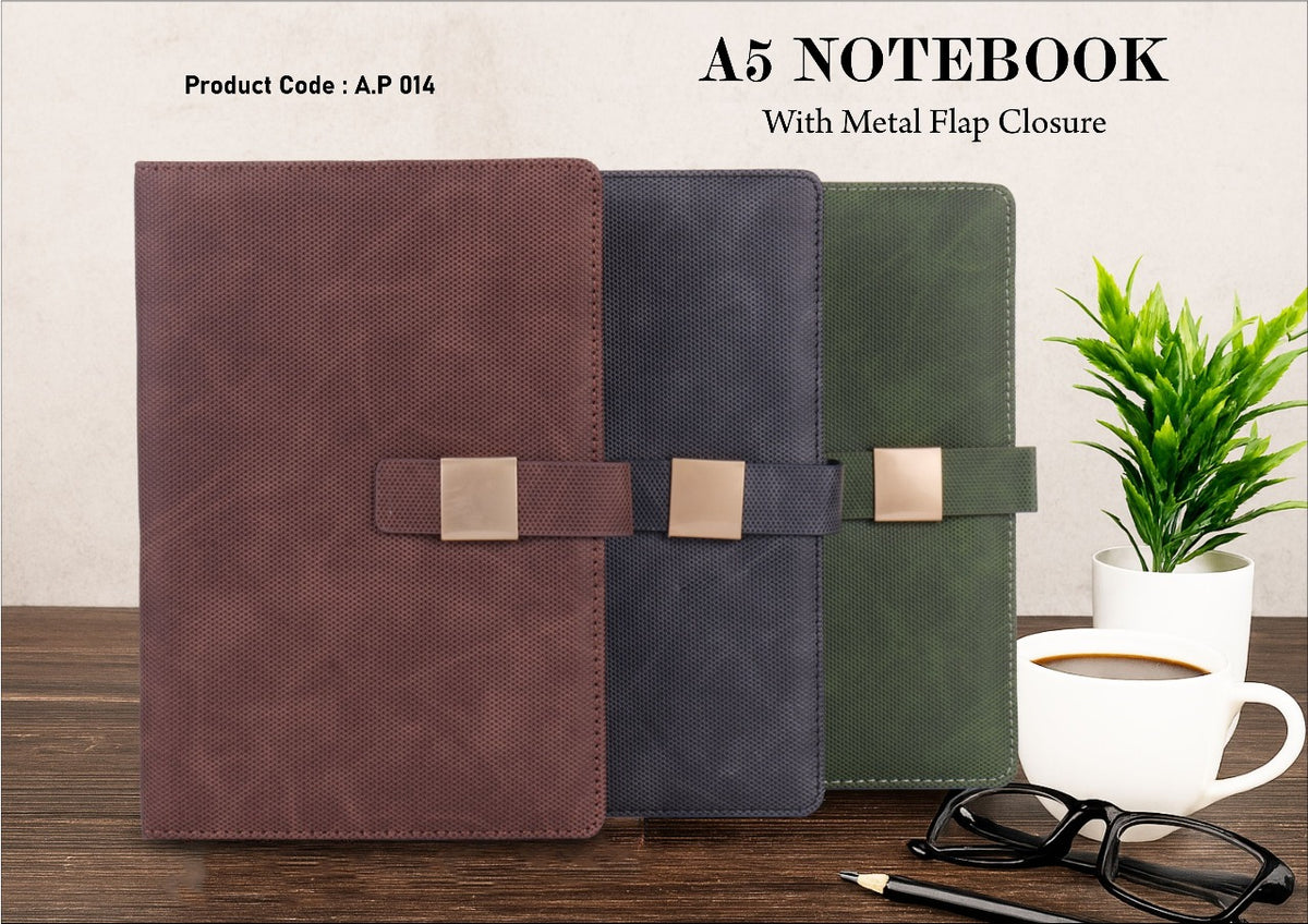 A5 Luxe Metal-Flap Notebook