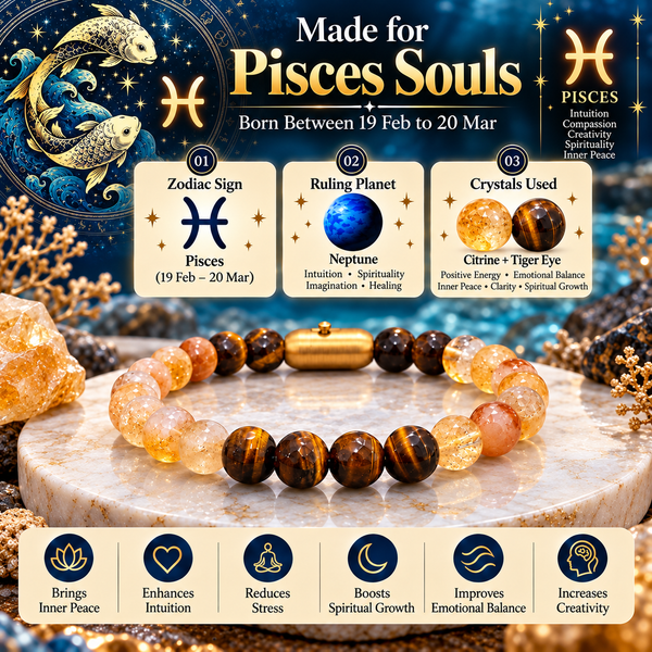 Pisces (Meen) Zodiac Stone Bracelet
