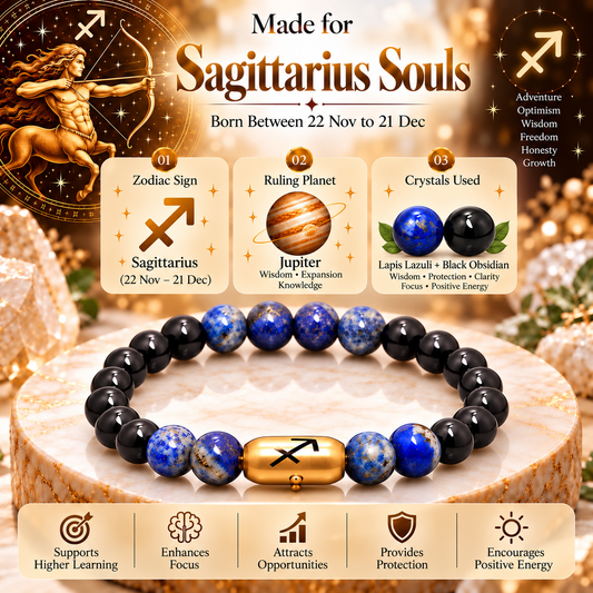 Sagittarius (Dhanu) Zodiac Stone Bracelet