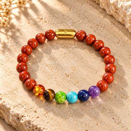 Red Jasper Seven Chakra Bracelet