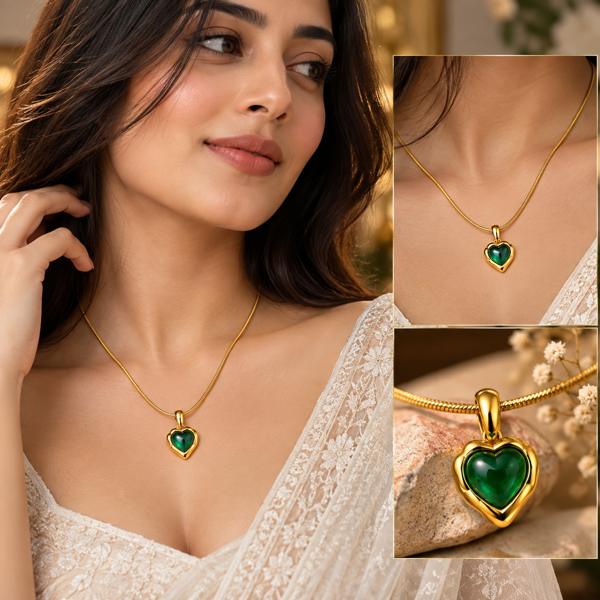Emerald Heart Necklace